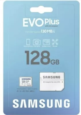 Samsung Evo +  128gb Micro SD SDXC Class 10 Memory Card U3 A2 130MBS UK Post • £11.25