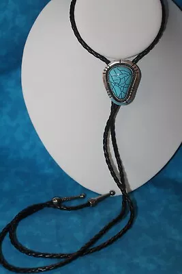 Turquoise Blue Bolo Tie • $17