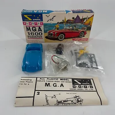 VTG RARE Sanwa Tokyo Plamo MGA 1600 Roadster 1:32 Model Motorized Japan UNBUILT • $239.99