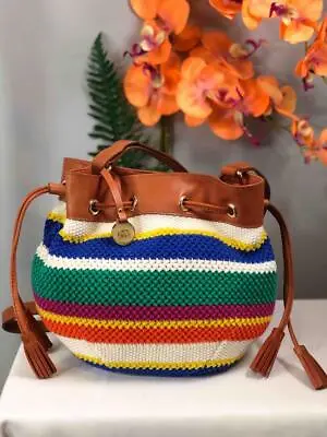 UGG Australia Quinn Colorful Crochet Small Drawstring Bucket Bag • $80.99