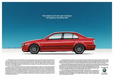BMW M5 Vintage Ad Poster 15x22 Two Places At Once Ultimate Driving Machine Decor • $14.99