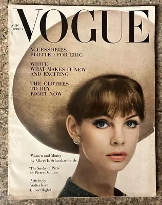 Vintage VOGUE Magazine: April 1st 1963  Jean Shrimpton US EDITION RARE • $10