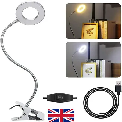 £8.49 • Buy USB Flexible Clamp Clip On LED Light Reading Table Desk Bed Bedside Night Lamp