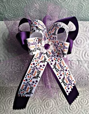   I Have Daddy Under My Spell   On Purple Bow Handmade Headband -Ages 2 + 6 X 5 • $2.50