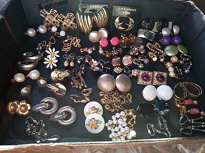 50 Matched Pairs Vintage Earrings Screw Back And Clip On Unmarked • $9.99