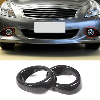 ABS Carbon Fiber Front Fog Light Bezel Trim Cover Fits Infiniti G25 G35 G37 • $31.99