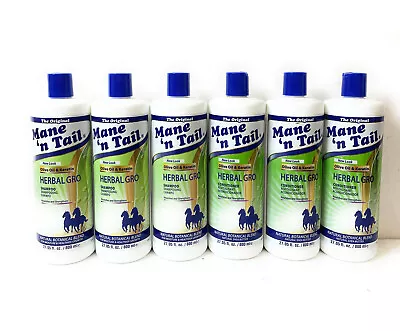 Mane 'n Tail Herbal-Gro Hair Conditioner & Shampoo 27.05 Fl Oz Mixed Lot Of 6 • $49.95