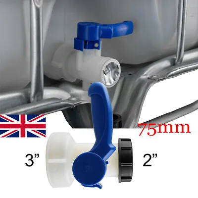 75mm Butterfly Valve IBC Water Stillage Tank Replacement Tap Container 2  Outlet • £13.99