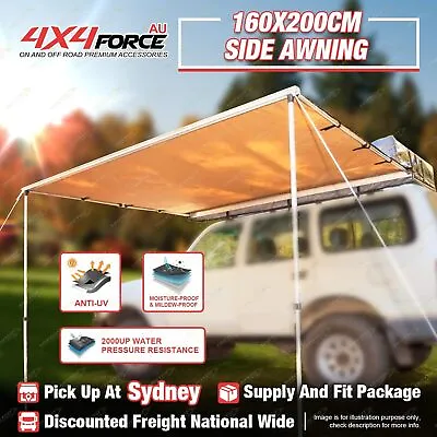 160cmx200cm Car Side Awning Pullout Tent Camper Trailer 4WD Top Rack Roof SYD • $159