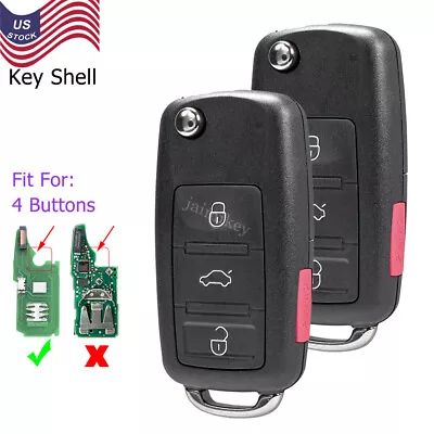 2 Remote Key Shell Case Fit For VW GTI Eos Golf Jetta Beetle Polo 4 Buttons • $14.95