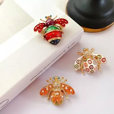 Fashion Women Enamel Bee Brooch Pin Vintage Insect Jewelry Accessories Pins  • $3.59