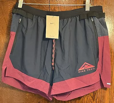 Nike Flex Stride 5in Trail Running Shorts Navy Maroon Mens Medium DN4480-638 New • $39.95