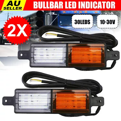 2x 30 LED Bullbar Indicator Lights Front DRL Amber Park For Marker ARB TJM Lamp • $19.95