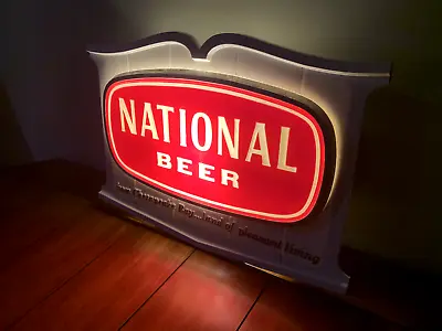 Vintage 1961 NATIONAL BEER Lighted Sign - Natty Boh Bohemian Advertising Display • $125