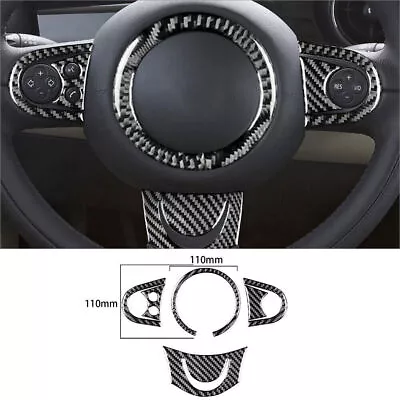 For Mini Cooper 2007-10 Carbon Fiber Interior Steering Wheel Kit Cover Trim 6Pcs • $19.02