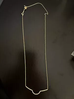 Nadri CZ Curved Bar Gold Tone Necklace NWOT • $18