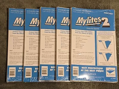 250 E. Gerber Mylites 2 Standard Size Comic Bags 725M2 (5 Packs Of 50 Bags Each) • $91.95