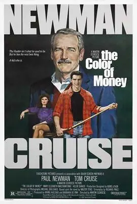 THE COLOR OF MONEY Movie POSTER 27 X 40 Paul Newman Tom Cruise B • $24.95