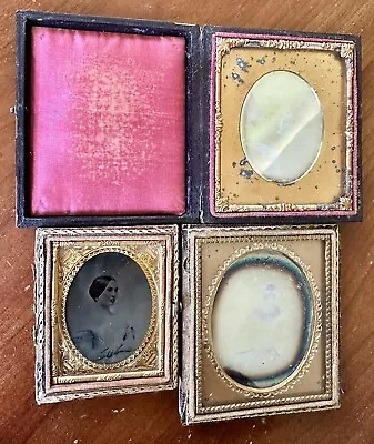 Lot Of 3 Photos Of ID’d Woman Including Post Mortem Daguerreotype 1850s • $1550