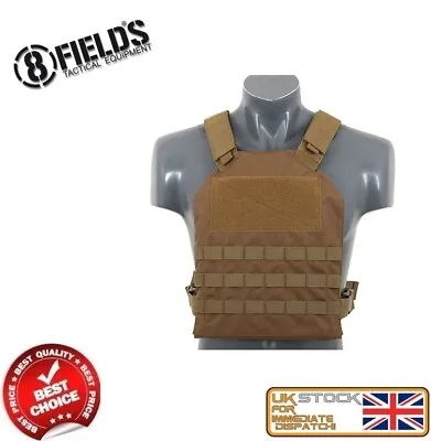 Military Army Tactical Vest Molle Plate Carrier Tan Coyote Airsoft M51611030-tan • £21.40