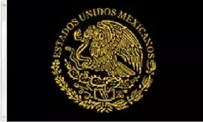 $14.44 • Buy 3x5 Mexico Crest Black Flag Mexican Lost Estados Unidos Flag Banner Grommets