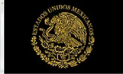 3x5 Mexico Crest Black Flag Mexican Lost Estados Unidos Flag Banner Grommets • $14.88