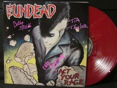 THE UNDEAD Act Your Rage 1989 RED VINYL LP Signed Cover & Insert MISFITS Ltd 750 • $80