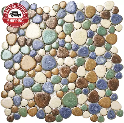 Matte Pebble Tiles For Shower Floor Mosaic Tile For Bathroom Wall Backsplash Flo • $147.50