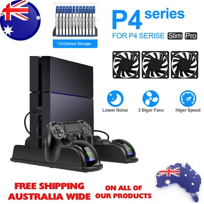 $36.99 • Buy For PS4 Vertical Stand Cooling Fan Controller Charging Station For PlayStation 4