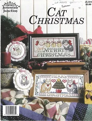$3.25 • Buy Jeremiah Junction Cat Christmas Cross Stitch Pattern Leaflet Vintage 1991