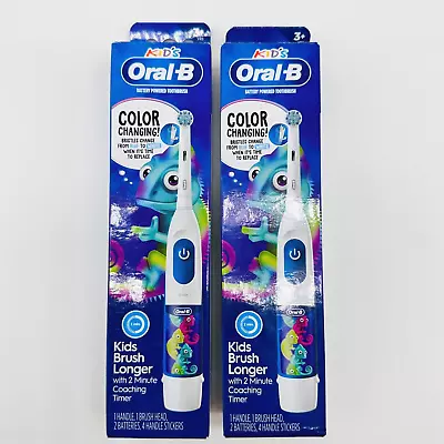 Oral-B Kid's Color Changing Battery Powered Toothbrush For Kids Age +3 X 2Pack • $16.80