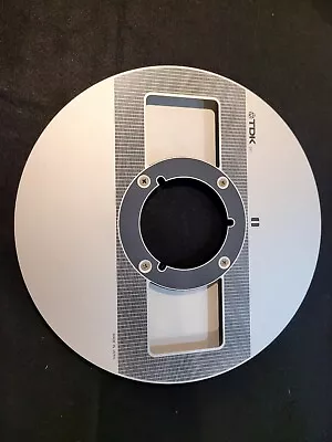 TDK 10.5  Empty Metal Take Up Reel 1/4  Tape 2 Window Silver • $39