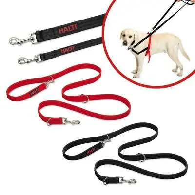 Halti Training Lead Double Ended Multi Functional Dog Puppy Leash Black Red S/L • £11.59