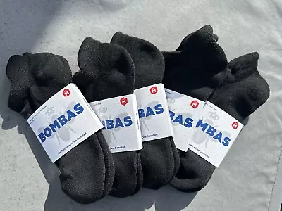 Bombas Black Ankle Socks Size Medium (5 Pairs) NEW Size M • $17.50