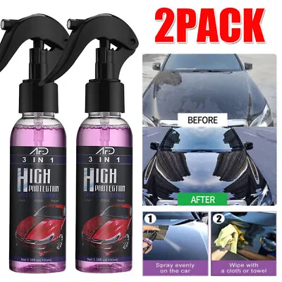 2PCS 3in1 Car Quick Coating Spray Products Cleaning Ceramic High Protection Coat • $12.95