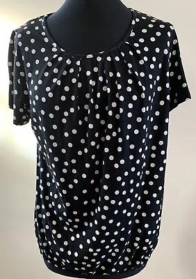 £4.50 • Buy Debenhams Petite Black Polka Dot Short Sleeve T Shirt Size 14