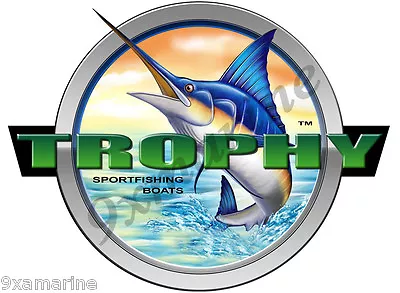 Trophy Round Marlin Type Sticker 7.5 X7.5  Diameter • $19.95