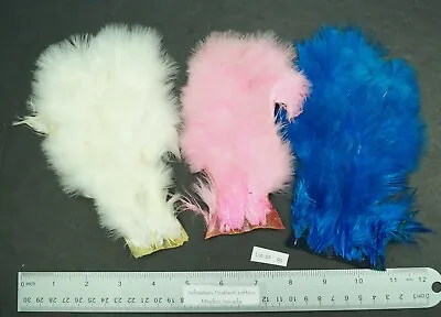 Pink/Blue/White Hen Rump Mini-Marabou Patches Lot-SF 90 • $12.99