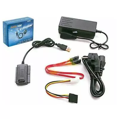 £15.97 • Buy USB2.0 2.5 /3.5  IDE+ SATA Hard Disk Drive HDD To USB 2.0 Cable + UK Fused Power