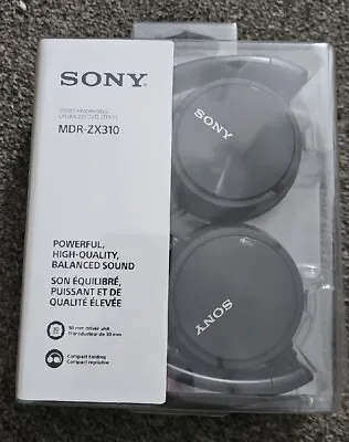 £19 • Buy Sony MDR-ZX310 On Ear Headband Headphones - Black NEW Sealed 