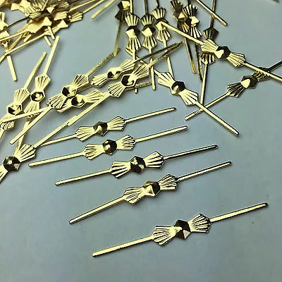 200pcs Crystal Bead Connectors Chandelier Parts Metal Bow Tie Golden Pins 45mm  • $14.09