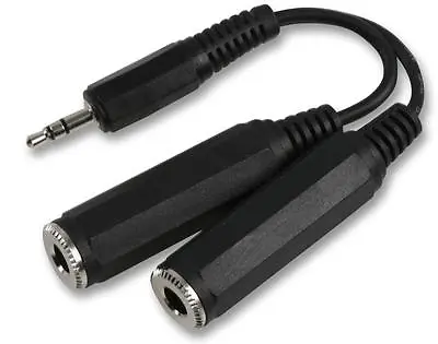 £3.69 • Buy 3.5mm Stereo Jack Plug To 2x 6.35mm 1/4  Mono Jack Sockets Adaptor Lead 100mm