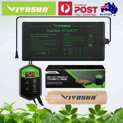 $49.99 • Buy VIVOSUN Seedling Heat Mat & Digital Temperature Controller Thermostat Kit AU