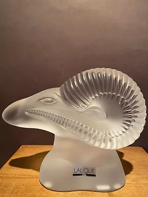 LALIQUE OF FRANCE FROSTED CRYSTAL RAM (ARIES) HEAD FIGURINE MINT With BOX • £945.41