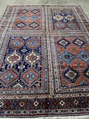 Antique Pers’ian Yalameh Wool On Wool Rug Hand Knotted Oriental Carpet 10’7X13’ • $7850