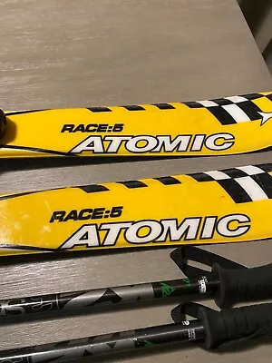 Atomic Youth Skis 100cm With Marker Bindings And Poles • $88