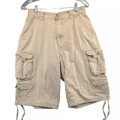 Noiz Jeans Mens Cargo Shorts Tan Size 32 Pockets Belt Loops Cotton • $12