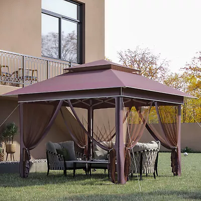 12' X 12' Backyard Party Cabana Gazebo W/ 3-Level Adjustable Height • $159.99