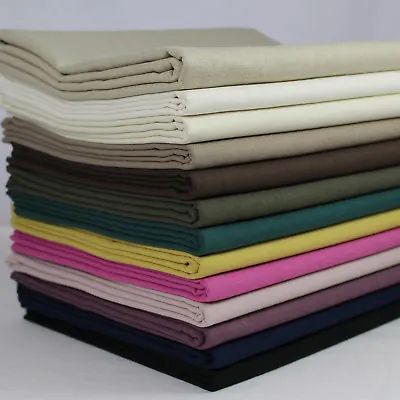 £11.95 • Buy SB Japanese Basic Linen Cotton Plain Natural Fabric Zakka Per Metre & Samples