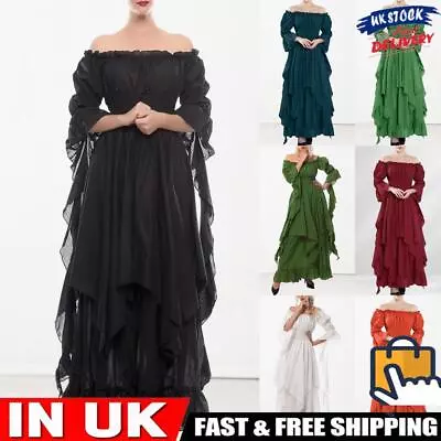 Medieval Renaissance Style Role Playing Dress Off Shoulder Women Vacation Outfit • £23.09